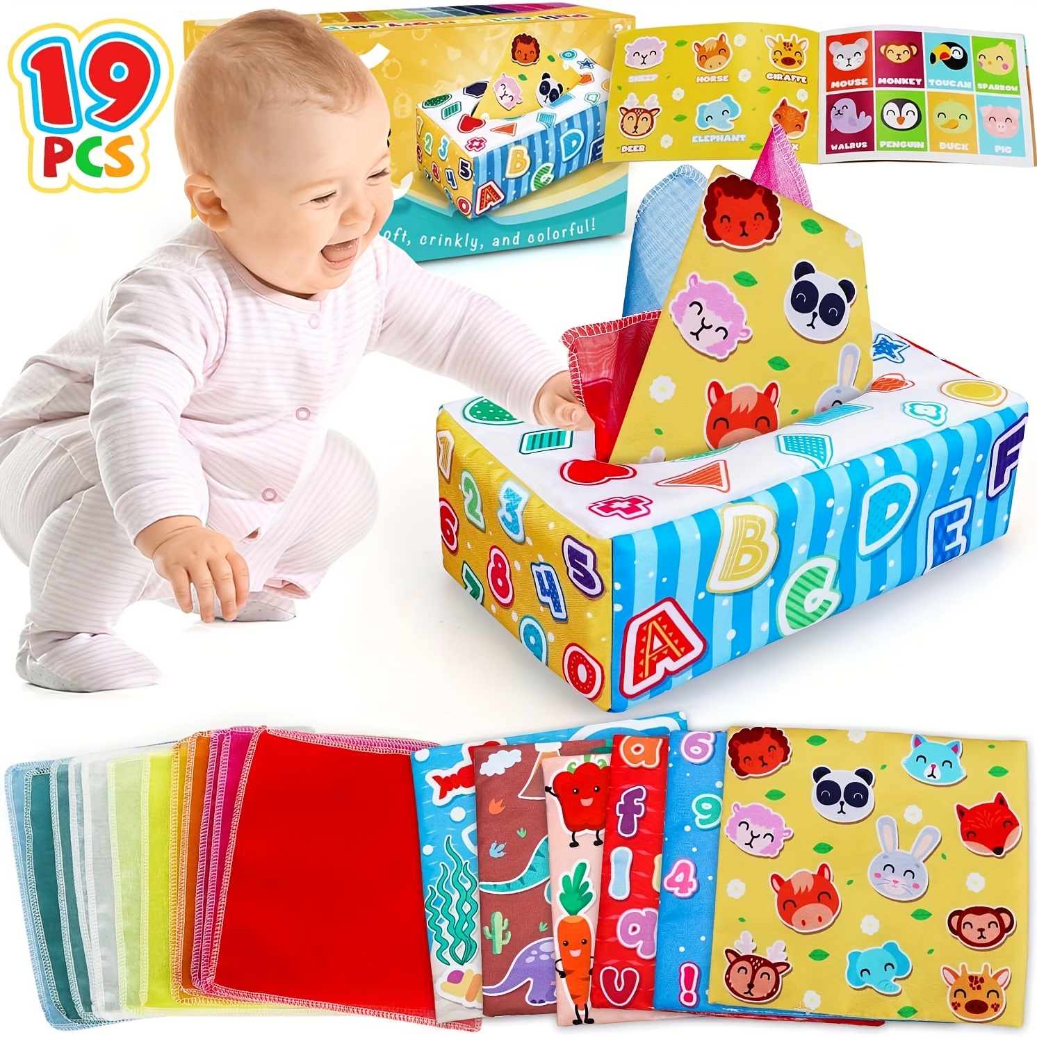 HappyKidsClub Juguetes Niños 1 Año, Juguetes Bebes 6-12 Meses Caja Pañuelos  Montessori 1 Año Juguete Bebe 1 Año Regalo Bebe 1 Año Juguetes Bebes 0-9  Meses Regalos para Bebes Juguetes Sensoriales : : Juguetes y juegos