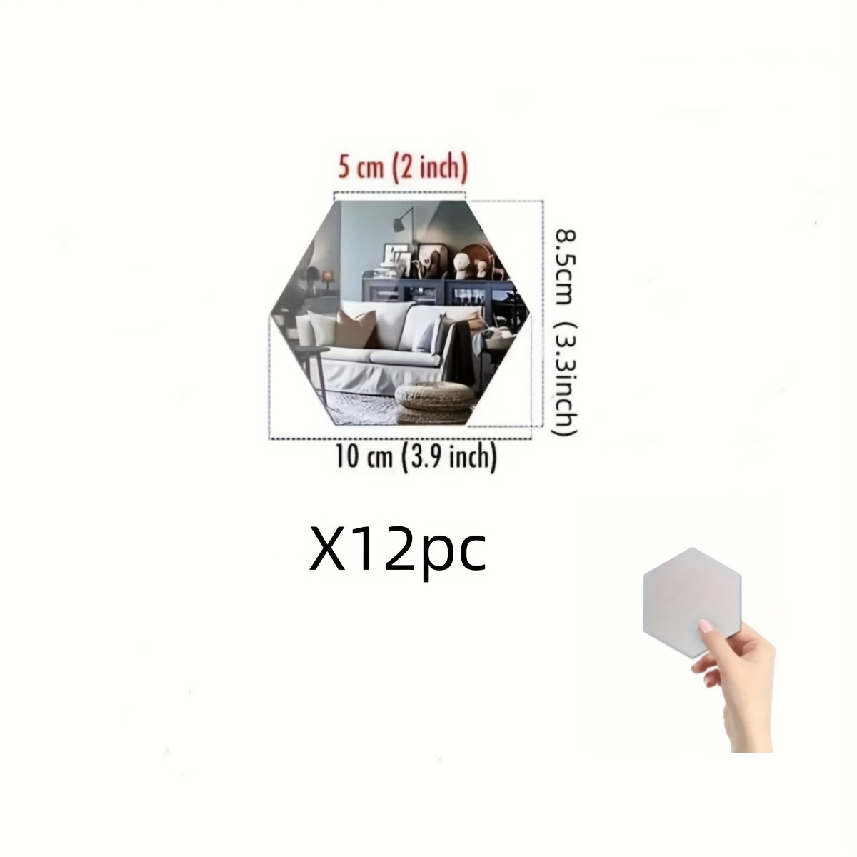 Hexagonal Acrylic Mirror Wall Stickers Diy Acrylic Self - Temu