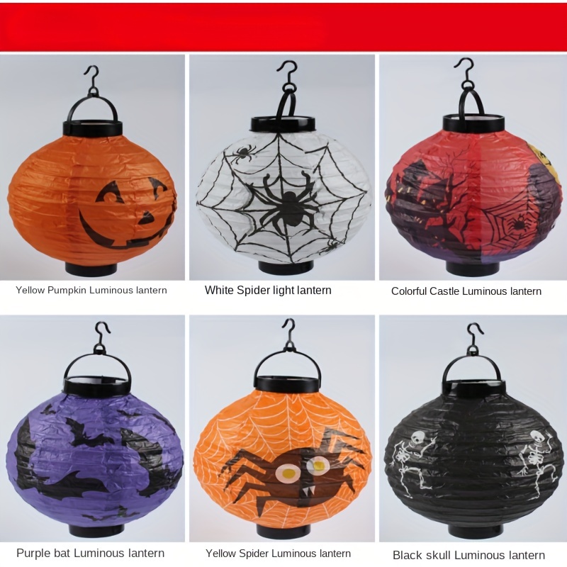 Halloween Hanging Paper Lanterns With Led Lights Bats - Temu