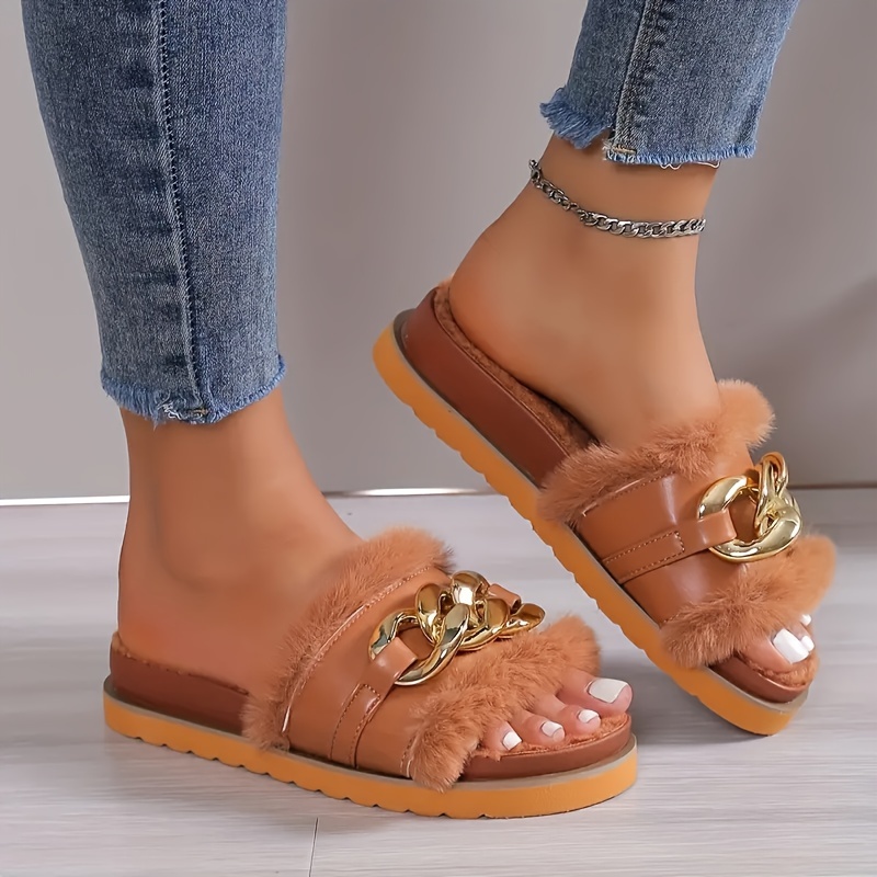 ylxhoa womens plush like winter slippers open toe Temu Malaysia