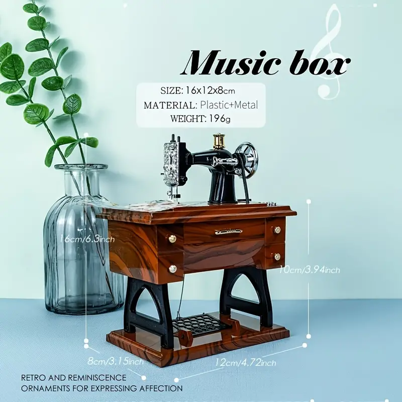 Simulation Retro Sewing Machine Music Box Countertop - Temu