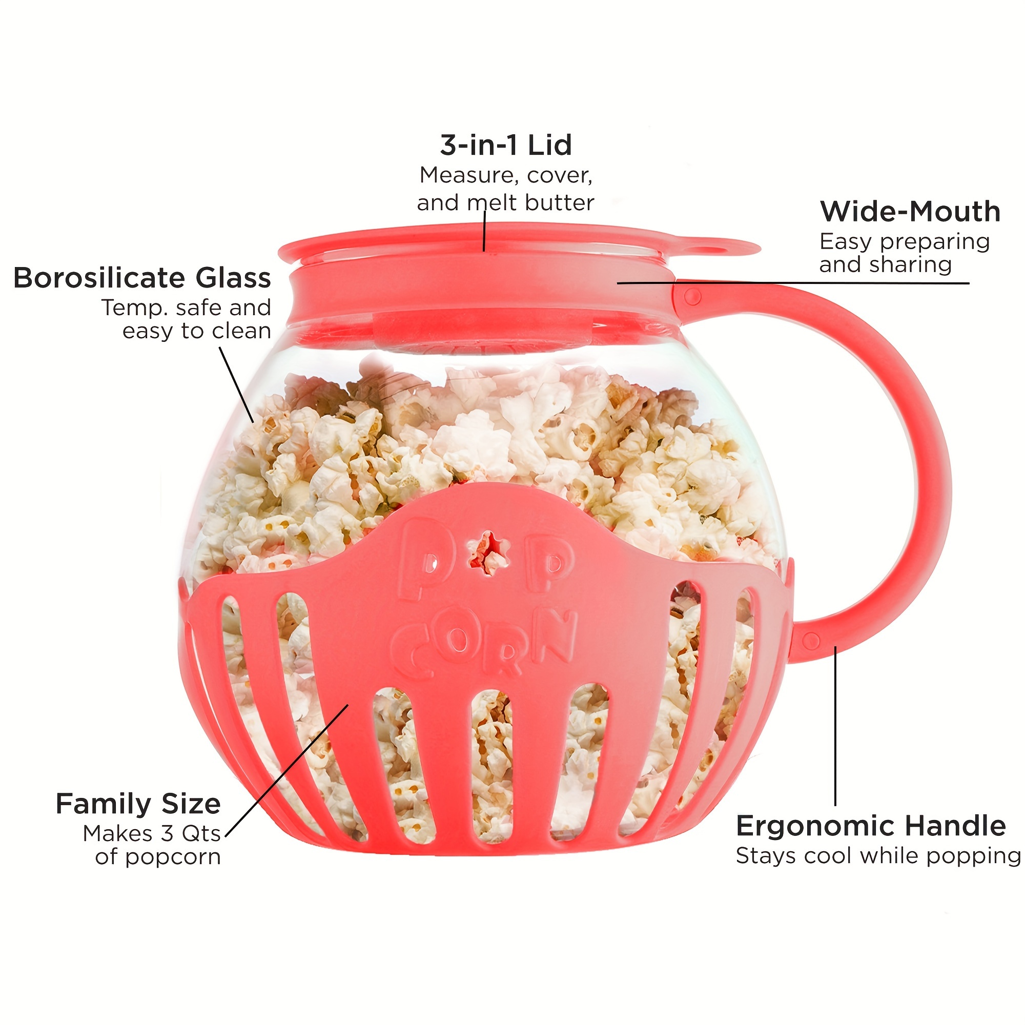 Family Size Microwave Popcorn Maker Bpa free Silicone - Temu