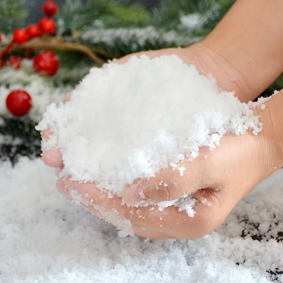 TURNMEON 25 Ounces Christmas Artificial Snow Powder Xmas Decorations,  Sparkling Faux Fake Snow Dry Plastic Snowflakes for Christmas Tree  Decorations