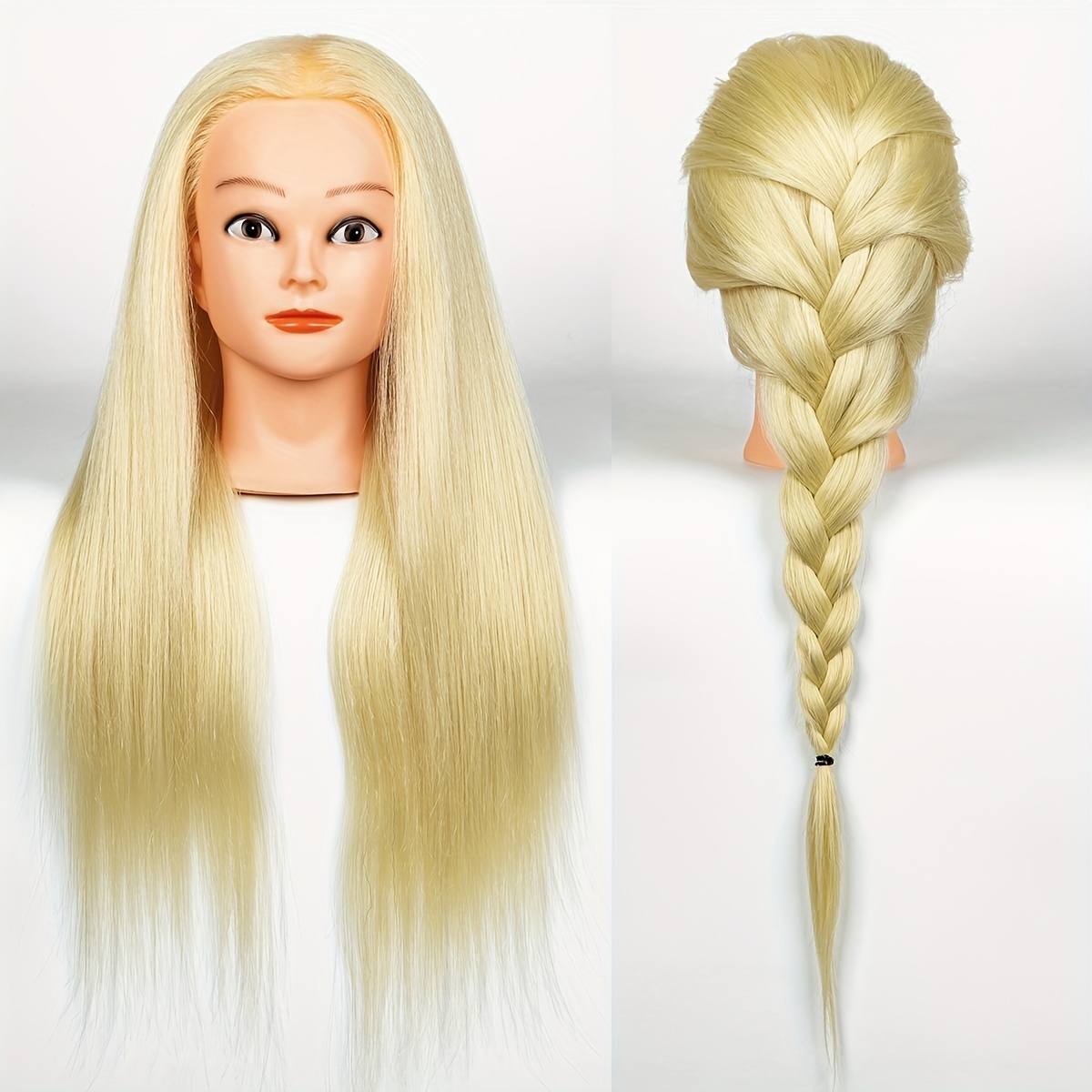 Blonde Mannequin Head Human Hair With Stand Hairdressers Practice Training  Head