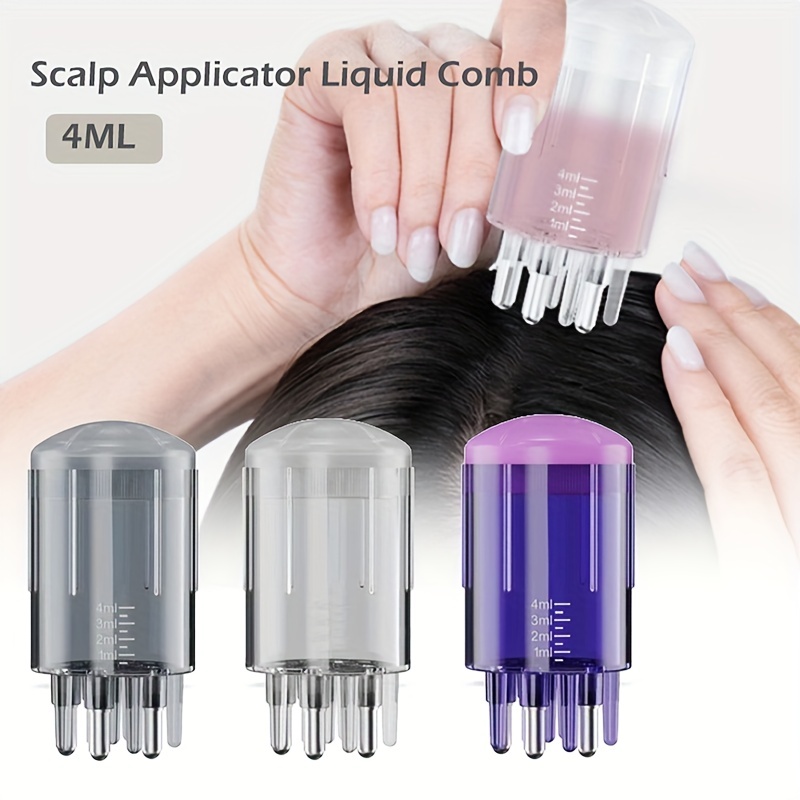 FRCOLOR 3pcs Scalp Applicator Scalp Comb Hair Oil Bottle Hair Oiling Bottle  Oil Bottles for Essential Oils Oil Bottle for Hair Applicator Comb for
