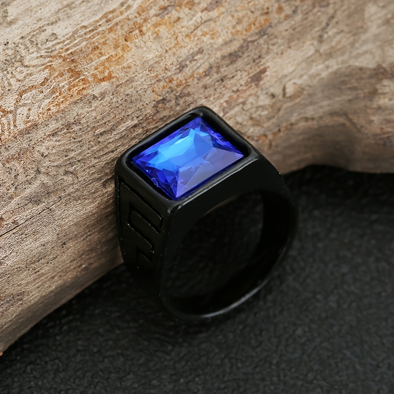 Vintage Stone Finger Rings for Men, Unique Design