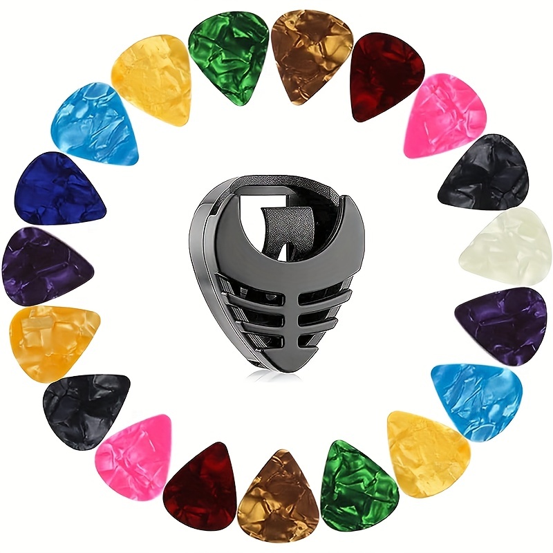 

30pcs Guitar Picks With 1 Holder, Guitar Plectrums For Your Electric, Acoustic, Or Bass Guitar 0.5mm 0.75mm 1mm, Mixed Colors