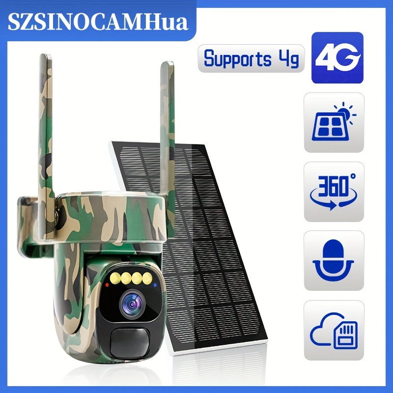 Caméra de Chasse 4G sans Fil avec Carte SIM, 2K HD 3MP Camera de Chasse  Solaire avec Carte SD 32 Go