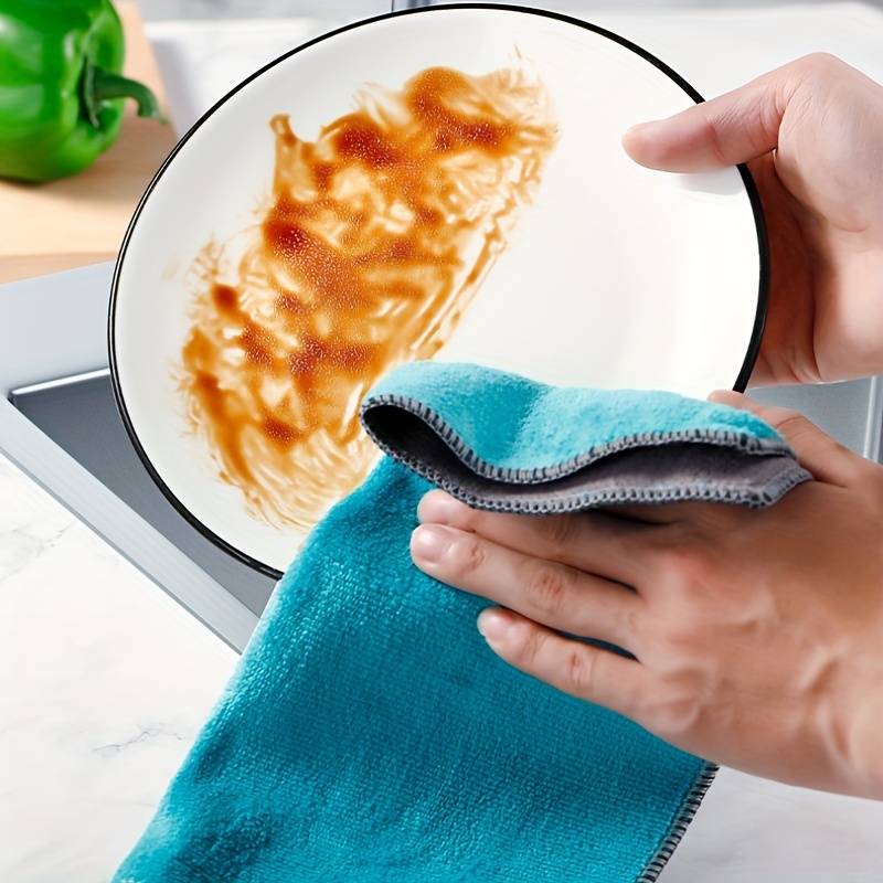 3PCS Absorbent Microfiber Kitchen Cleaning Cloth Dish Washing Towels Rag