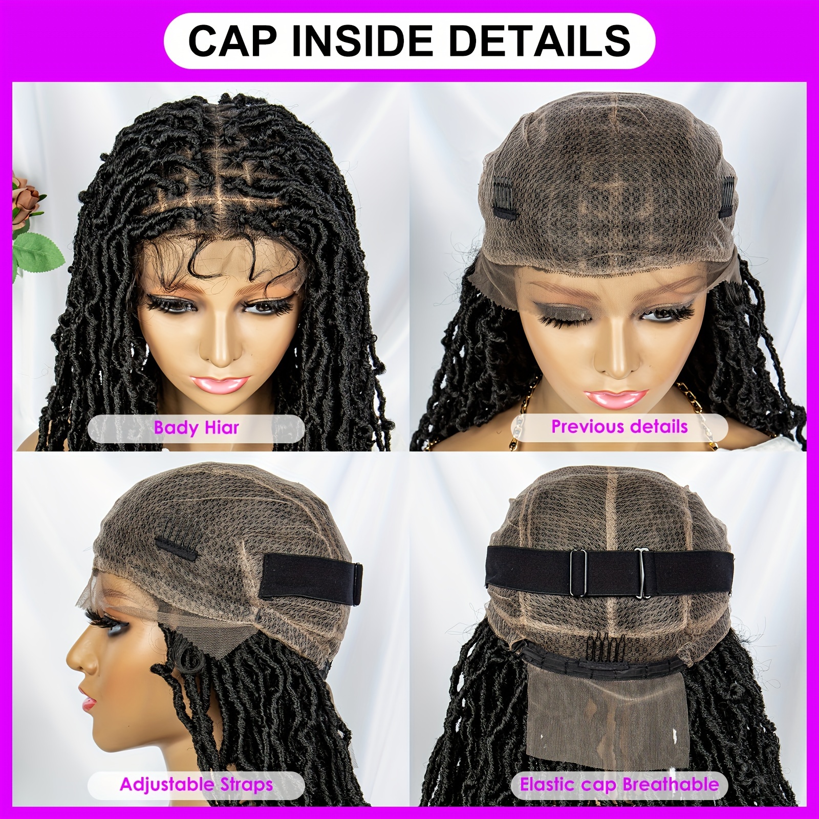 Black Braiding Hair Extra Long Full Lace Wigs Soft Goddess - Temu