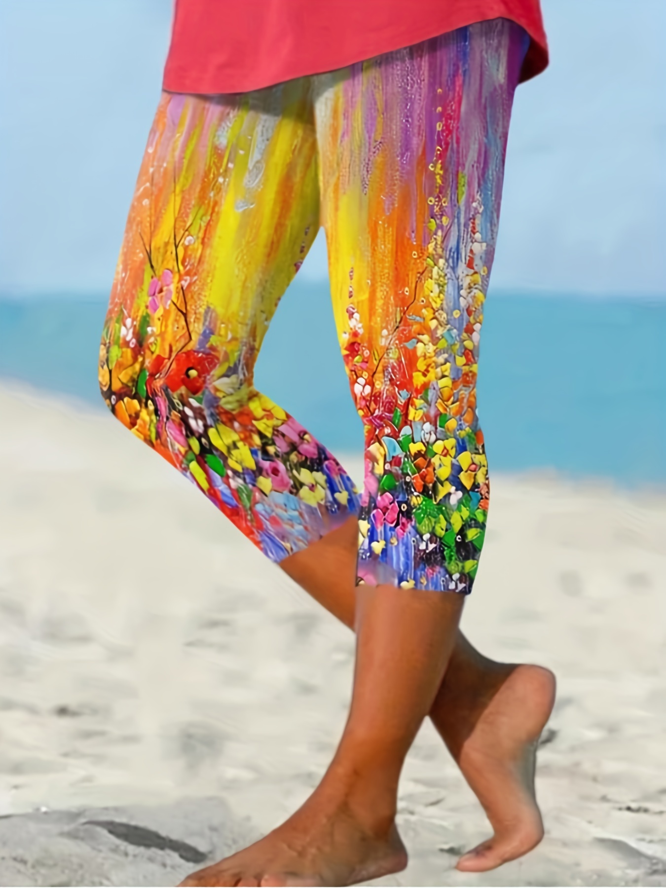 Printed capri leggings for on sale summer