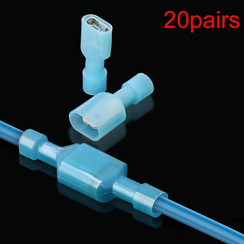  Terminales de alambre aislados, conector macho hembra a tope 50  pares de cobre de empalme rápido y PVC para cables eléctricos de 0.5-1.5  mm² : Industrial y Científico