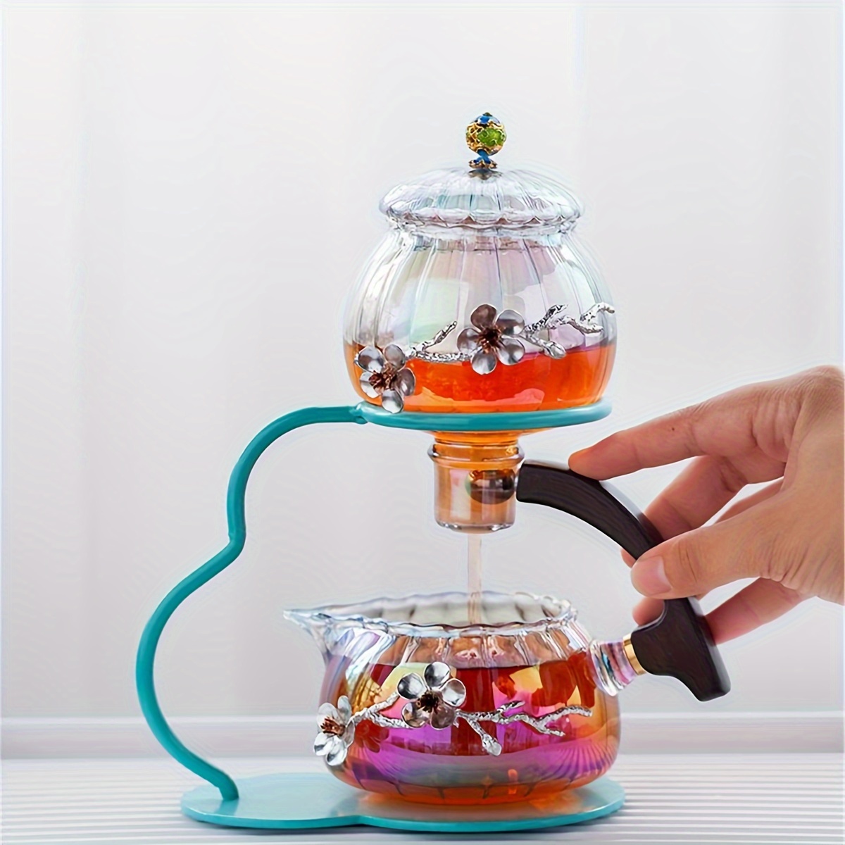 Lazy Kung Fu Glass Tea Set Semi Automatic Drip With Infuser - Temu