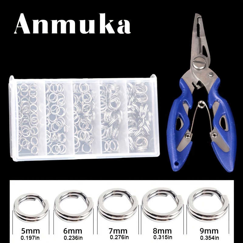 

200pcs Durable Stainless Steel Split Ring Set With Bonus Fishing Pliers - Perfect For Securely Connecting Fishing Lures And Tackle