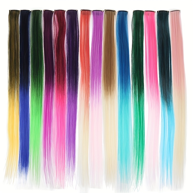 Ombre Straight Hair Extensions for Y2K Party