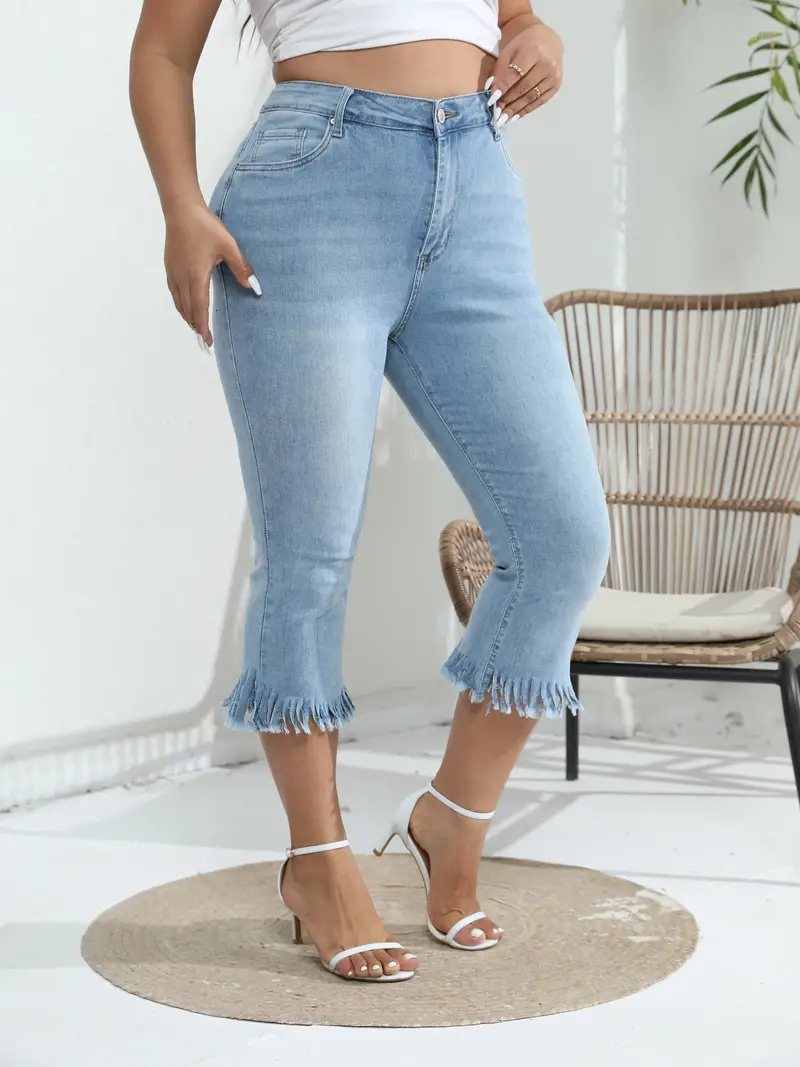 Flare Jeans Women 2022 Thin Capri Denim Pants for Women High Waist