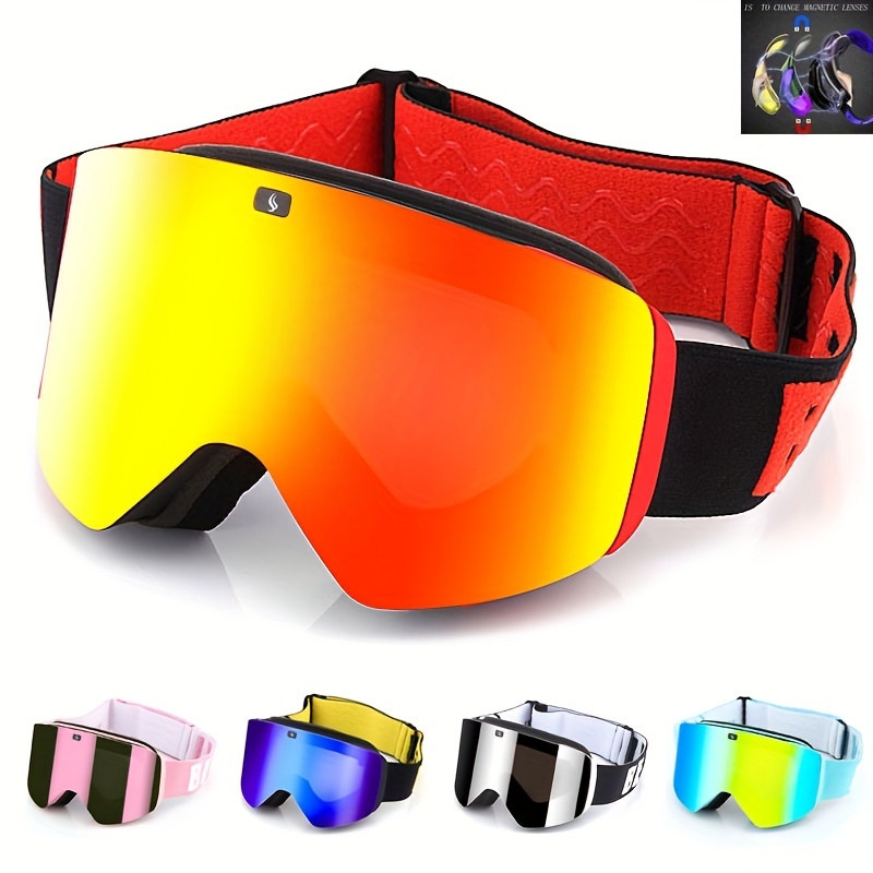 Gafas de esquí antiniebla para niños de 4 a 14 años, protección UV, lente  de doble