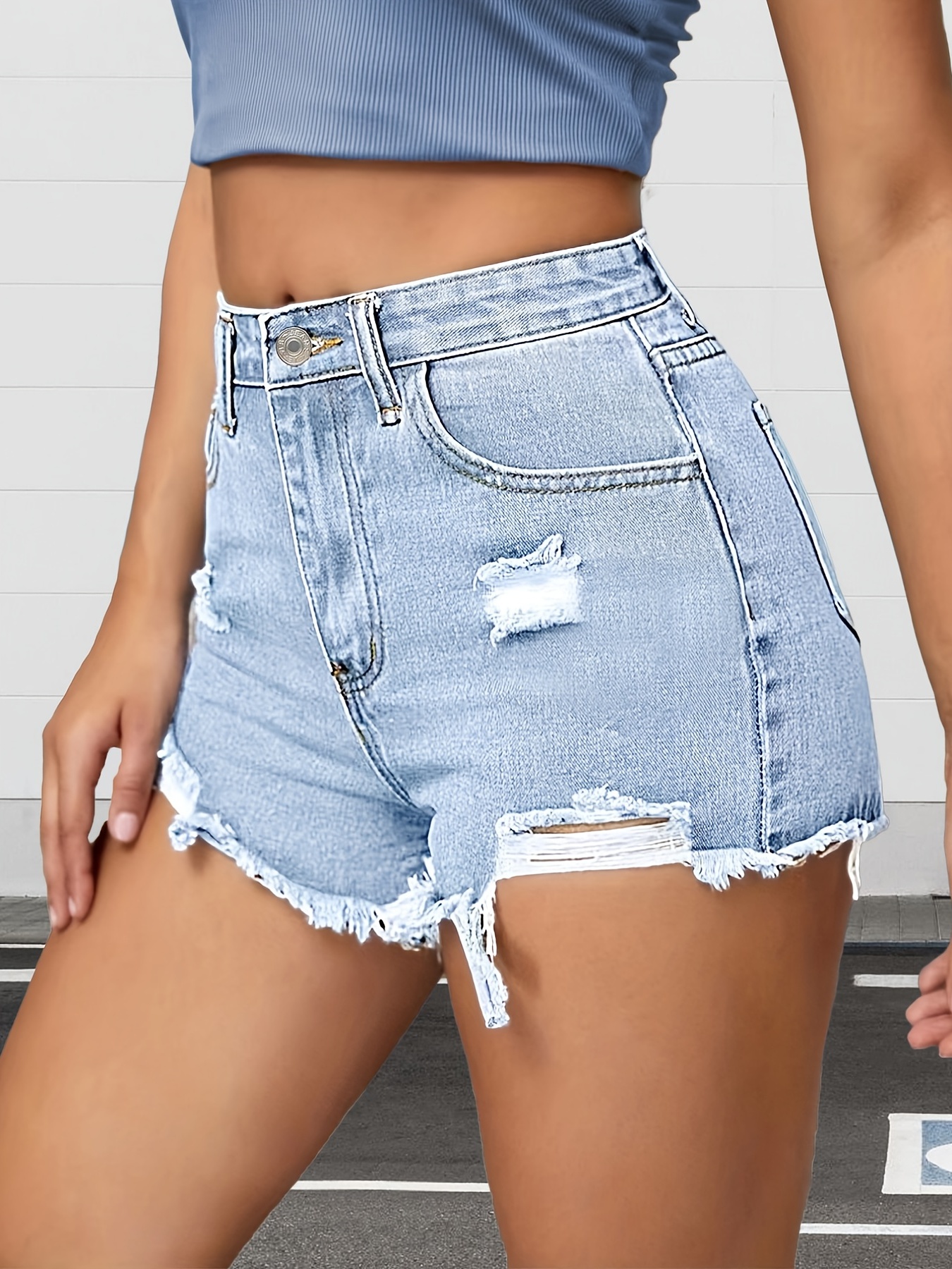 Jeans Shorts Women Ripped Short Jeans Women Short Jeans Women Ladies Denim  Shorts Jean Shorts (Color : Light Blue, Size : S.) : : Clothing,  Shoes & Accessories