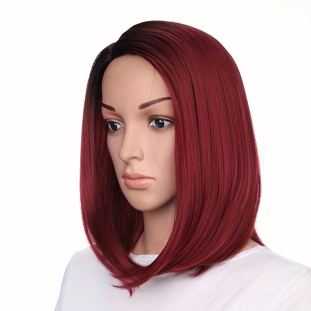 Ombre Red Short Bob Wig for Women