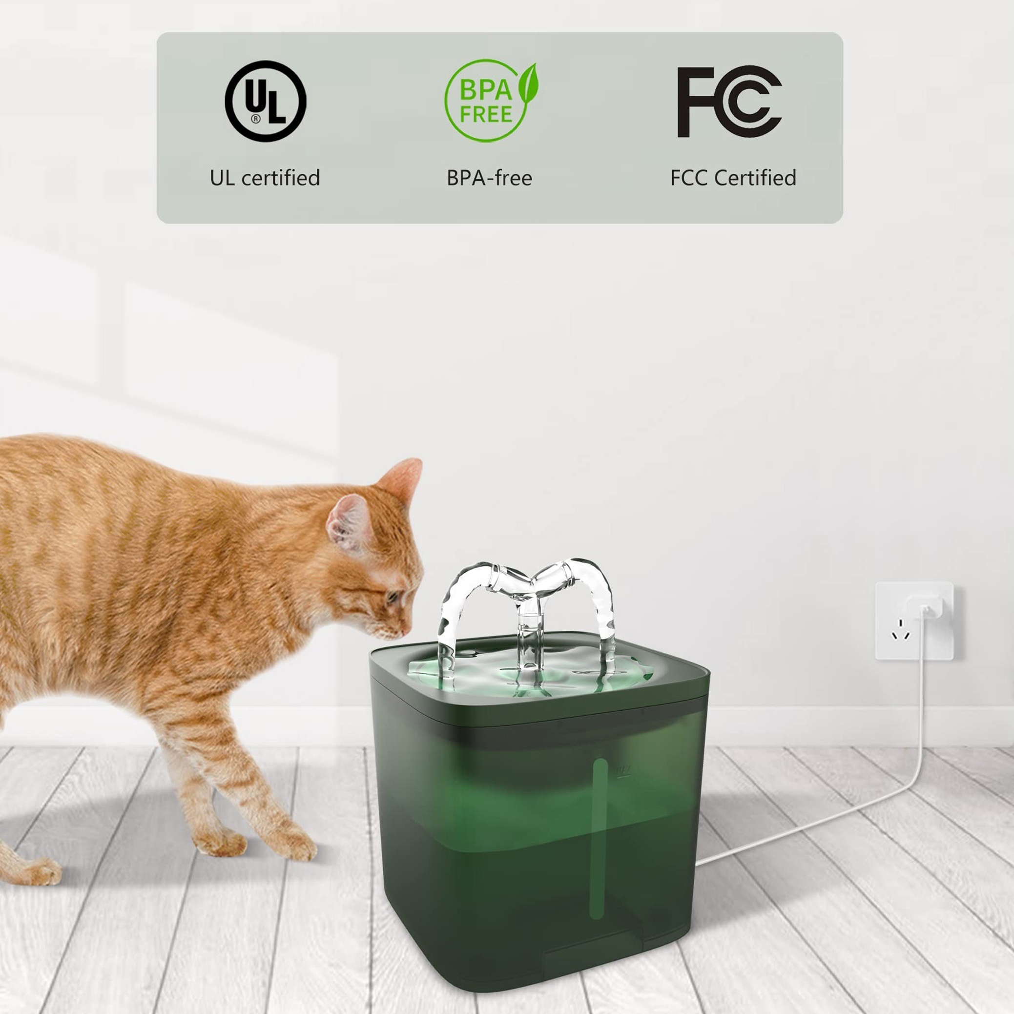 Fuente de agua para gatos, fuente automática inalámbrica para gatos con  sensor de movimiento, fuente de agua ultra silenciosa para mascotas con