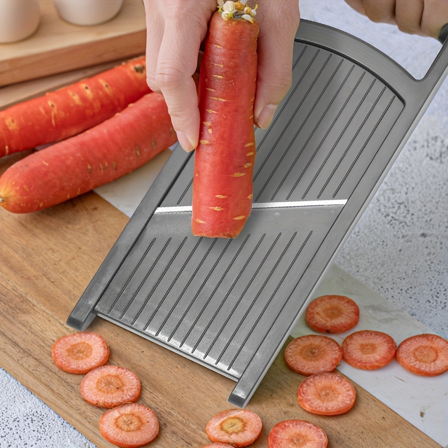 Stainless Steel Potato Slicer Potato Cutter with No-Slip Base & 2 Blades  for Potato Vegetable Radish Cucumber Onion 