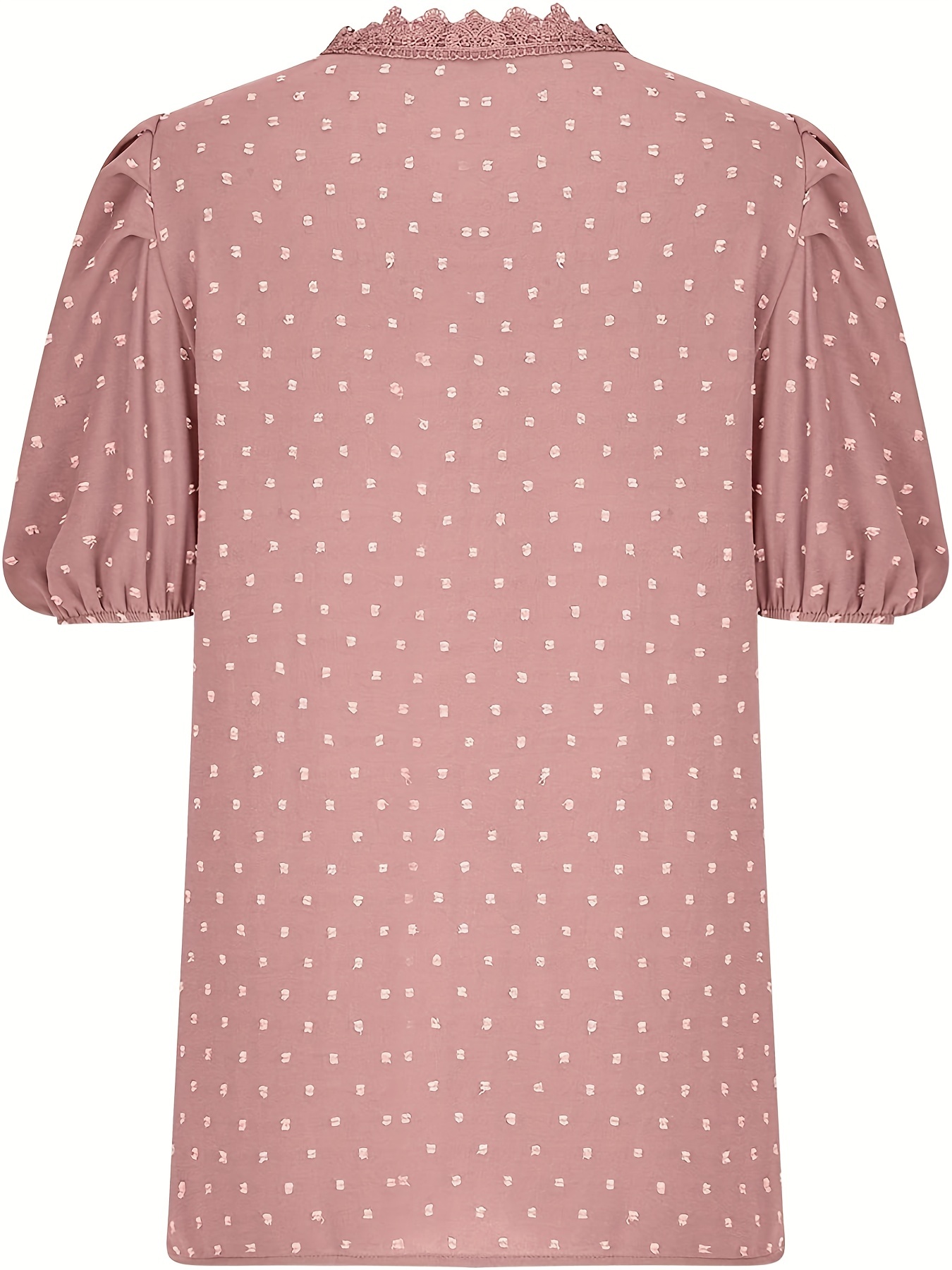 Blusas elegantes de encaje en contraste para mujer Rosa (Dusty