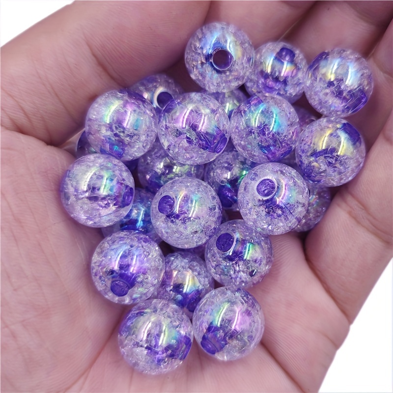 Cheap 10Pcs 16/18/20mm Round Shape Loose Beads Crack Big Beads For Jewelry  Making DIY Necklace Bracelet Accessories
