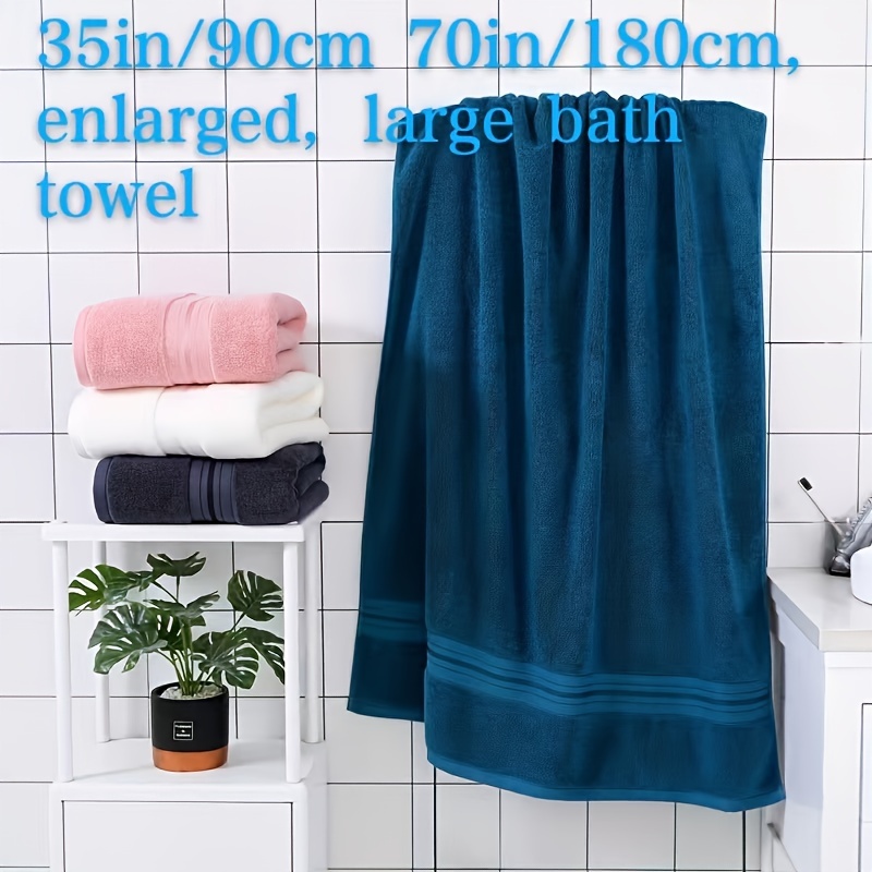 1pc Pure Cotton Thickened Bath Sheet 130g 35 75cm 13 78 29 53in