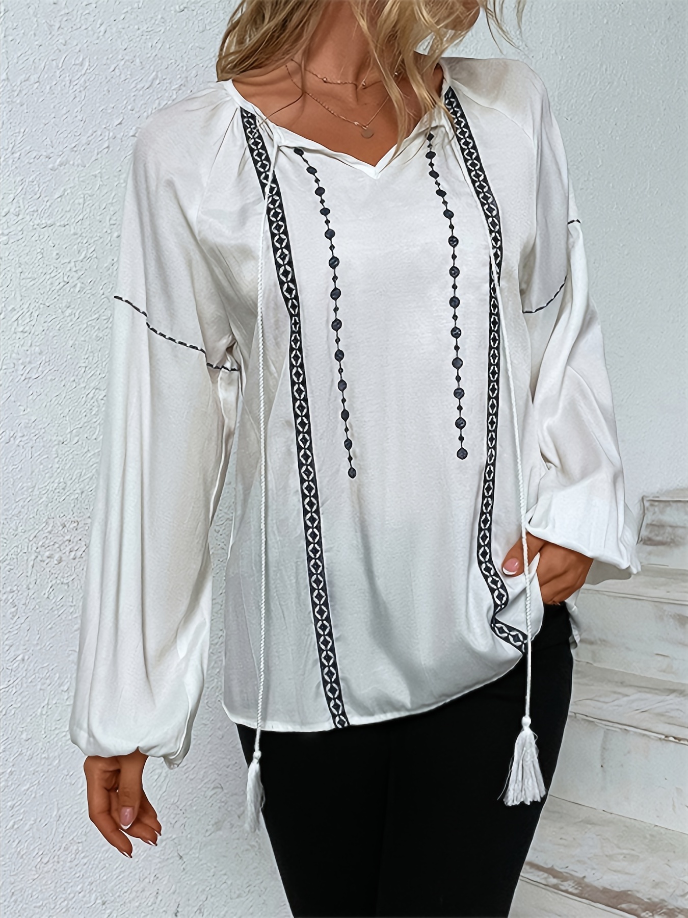 Blusa blanca best sale manga farol