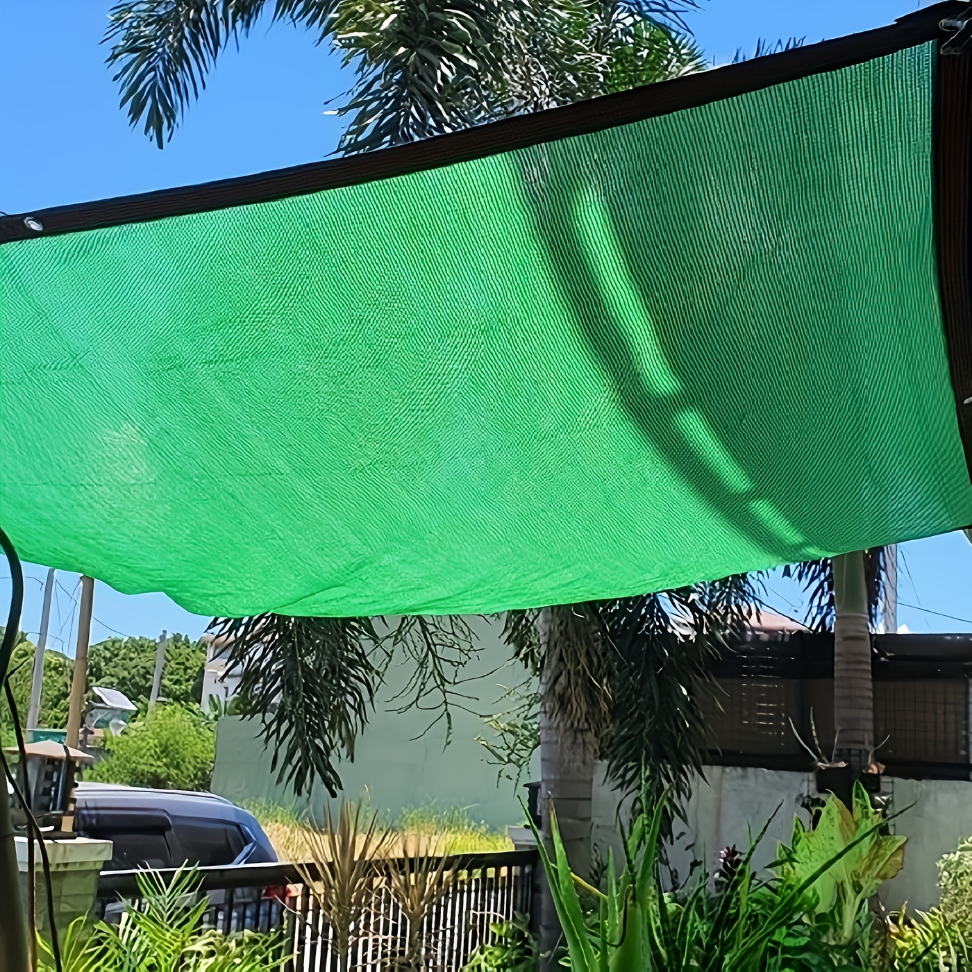 1 Pack, Green Shade Cloth Sun Shade * Balcony Fence Privacy Screen 70%  Shade Fabric Sunblock Porch Awning Canopy Mesh Net With Grommets For Garden 