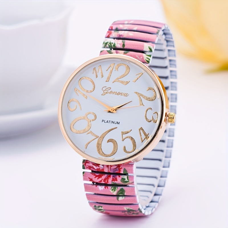 Geneva floral hot sale print watch