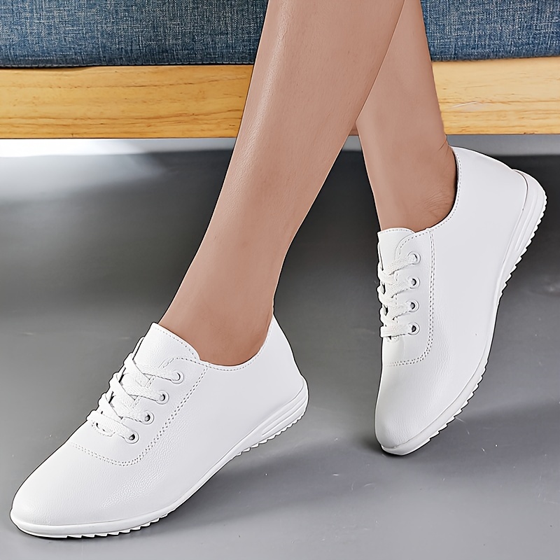 Image of Women's Lightweight Low-top Sneakers - - Brogue-collared Lace-up Round Toe With Cushioned Sole, Fiber Upper & Rugged Traction - Casual & Athletic Wear (/), Women Shoes Elegant Women Shoes Shoes