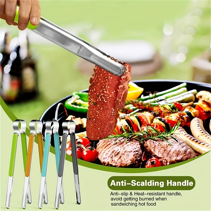 Food Tongs Stainless Steel Nonslip Kitchen Utensils Serving Tongs