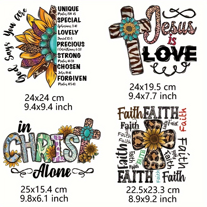 1pc God Jesus Heat Transfer Patches, Vinyl Designs Iron On