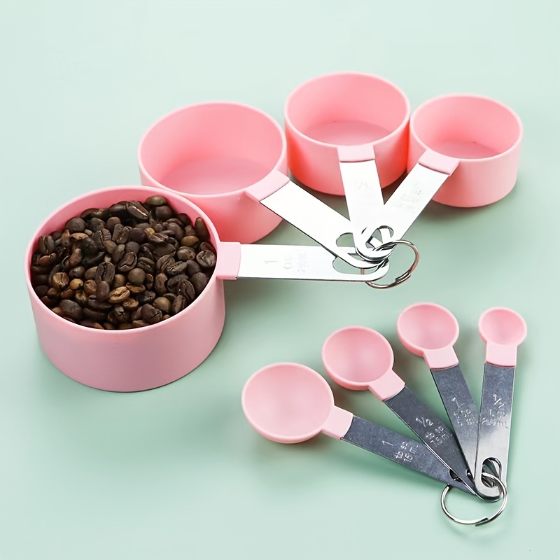 Measuring Cups And Measuring Spoons Set, Multifunctional Plastic Measuring  Spoon With Metal Handle, Measuring Cup, Graduated Measuring Spoon Set,  Baking Tool For Cooking And Baking, Apartment Essentials, Baking Tools,  Kitchen Stuff 