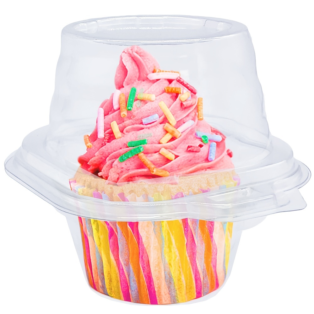 Individual Plastic Cupcake Containers Disposable with Connected