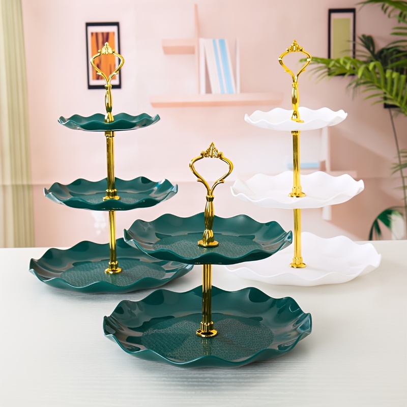 3-Tier Black Gold Plastic Dessert Stand Pastry Stand India | Ubuy