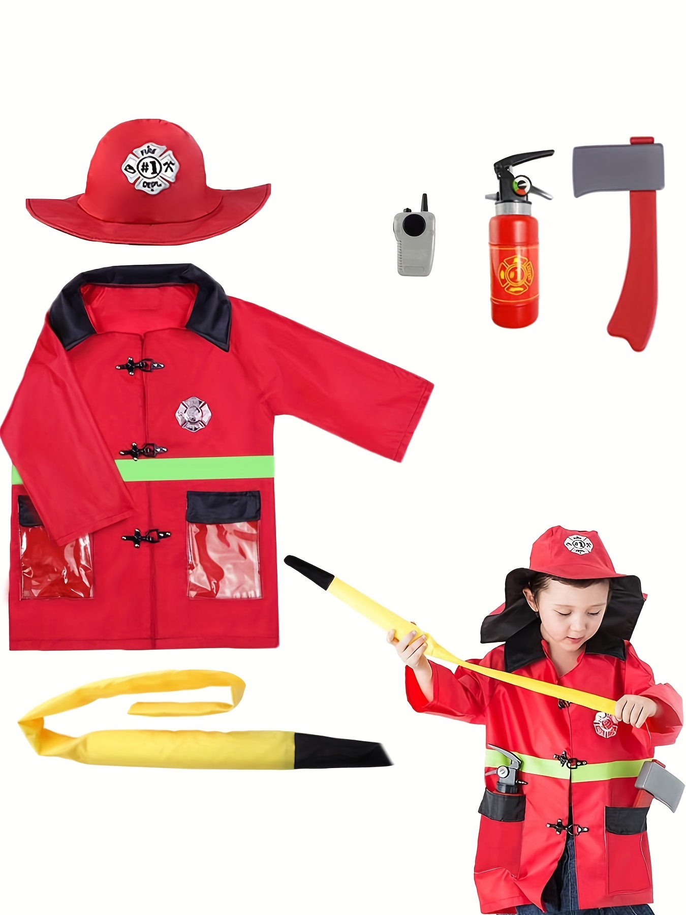 Costume De Pompier Pour Enfants Habillage De Pompier Pour - Temu