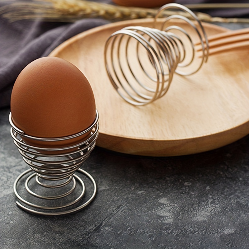 1pc Stainless Steel Boiled Egg Cup Holder Spring Egg Holder Breakfast  Cooking Kitchen Tools Egg Holder