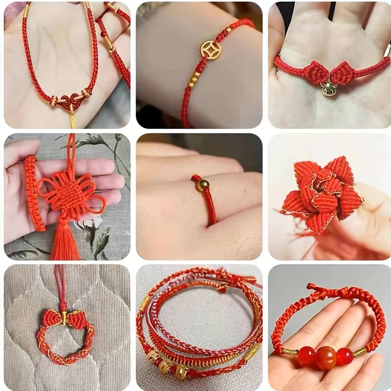 Red String Adjustable Necklace Diy For Pendants Diy Jewelry - Temu