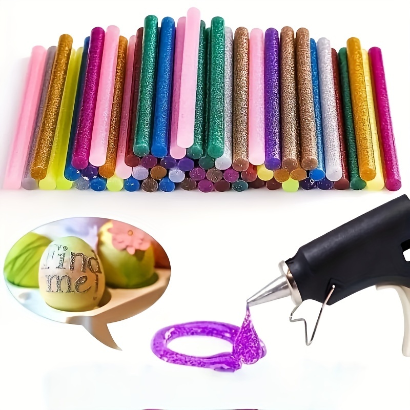 50pcs Glitter Hot Melt Glue Sticks 7mm Transparent Black Glue Gun Adhesive  Bar Silicone Heat Rod DIY Craft Toy Repair Tool - AliExpress