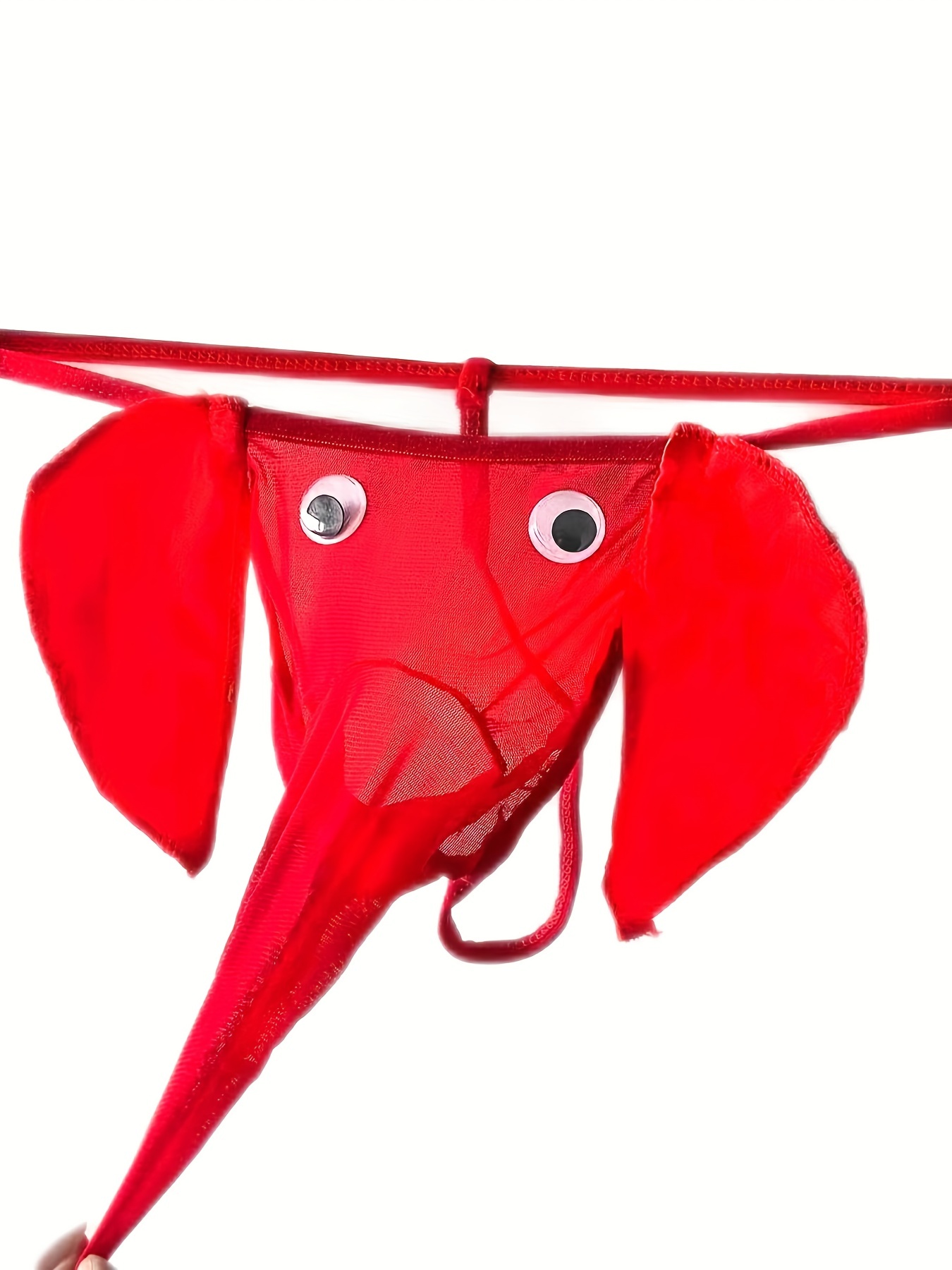 Men's Lace Novelty Thongs Sexy Low Waist Thong Elephant Nose - Temu