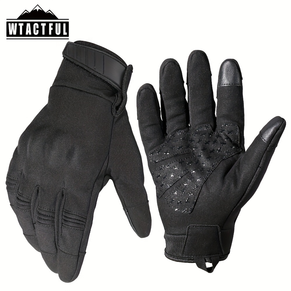 Guanti da moto invernali, guanti moto in pelle da uomo, touchscreen,  protezione nocche guanti per motociclismo, alpinismo, escursionismo,  caccia,L : : Auto e Moto