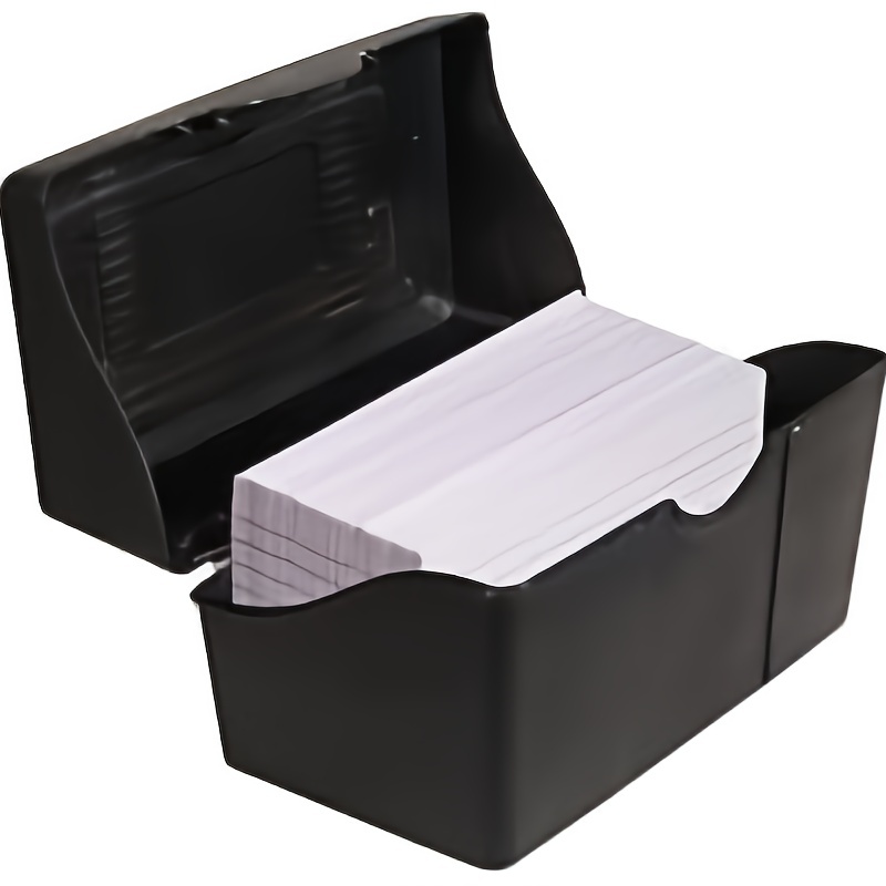 Index Card Holder Black Storage Box Holds up to 300 Index Cards 3 x 5 Inch  Card Organizer Flash Cards for Studying with Index Cards, Alphabetical