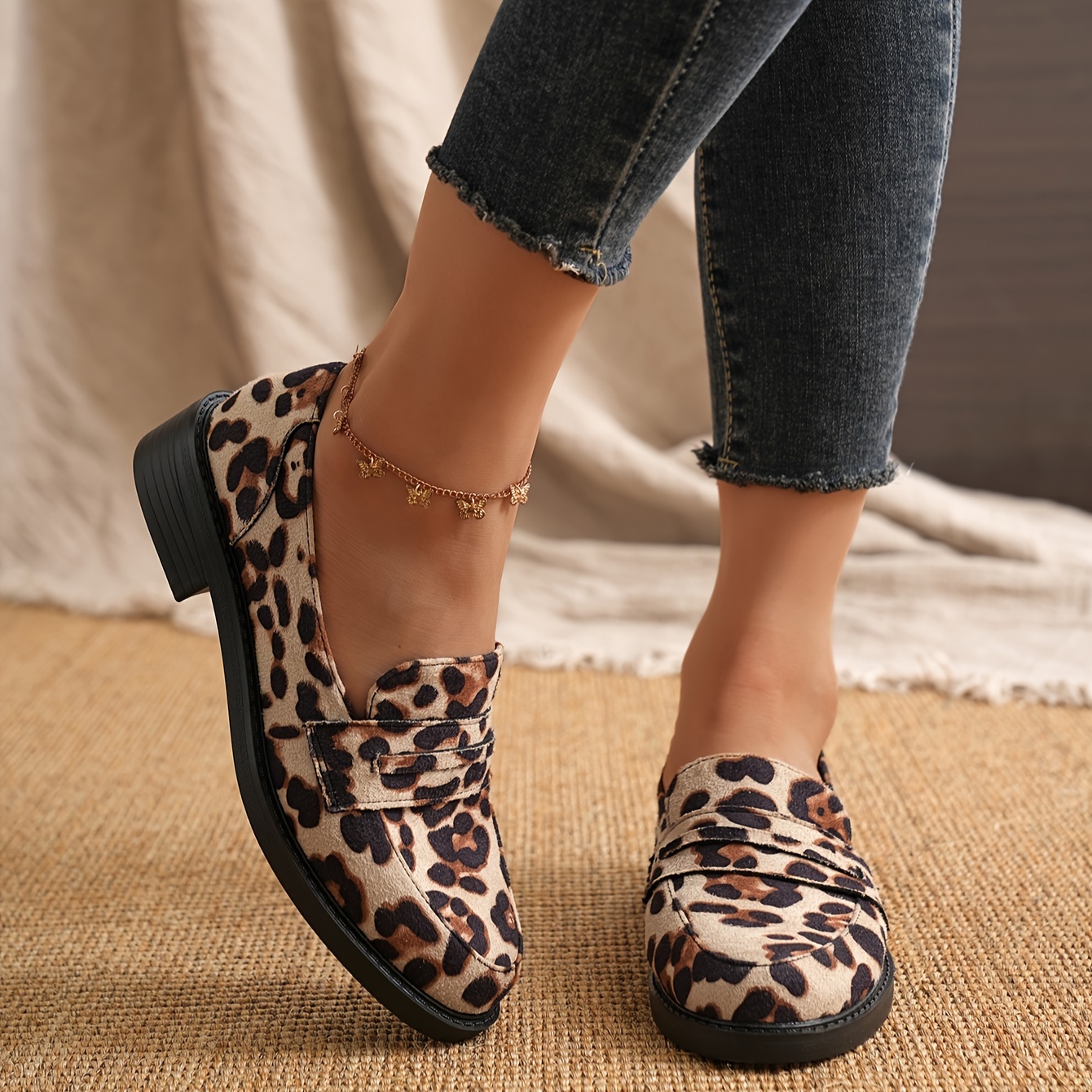 mocassini leopardati donna scarpe slip on punta Temu Italy
