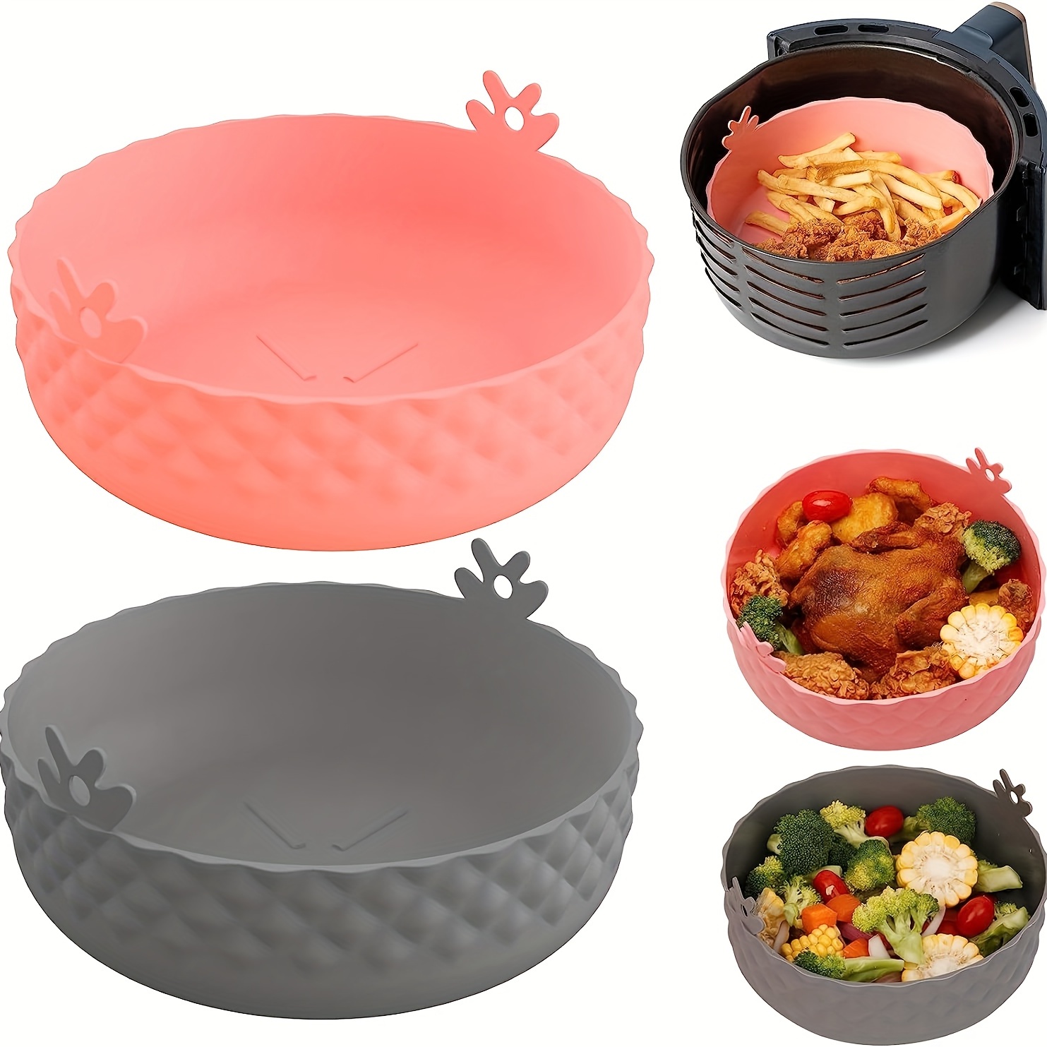 Reusable Silicone Air Fryer Liners Square For 4 7 Qt Air - Temu