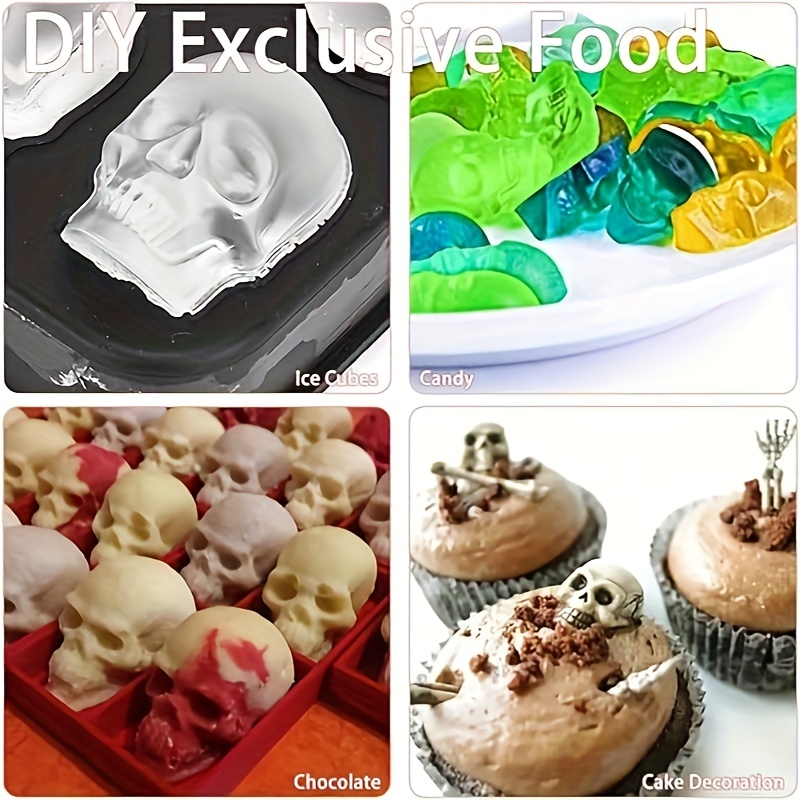 Skeleton Ice Tray Mold Resin Mold For Skull Decorative Cake - Temu