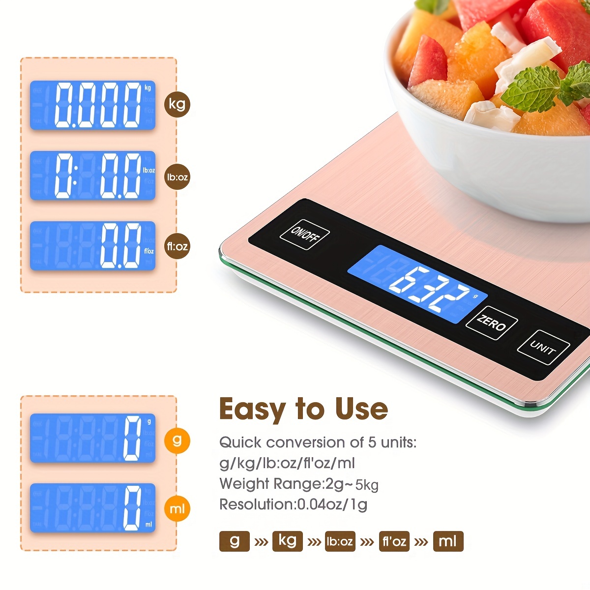 Dual Platform Food Kitchen Scale, Digital Scale Grams And Oz For Weight  Loss/baking/cooking/jewelry/dieting/meal Prep/packages/shipping/mail And  Postage, And Capacity, And Precise Graduation - Temu