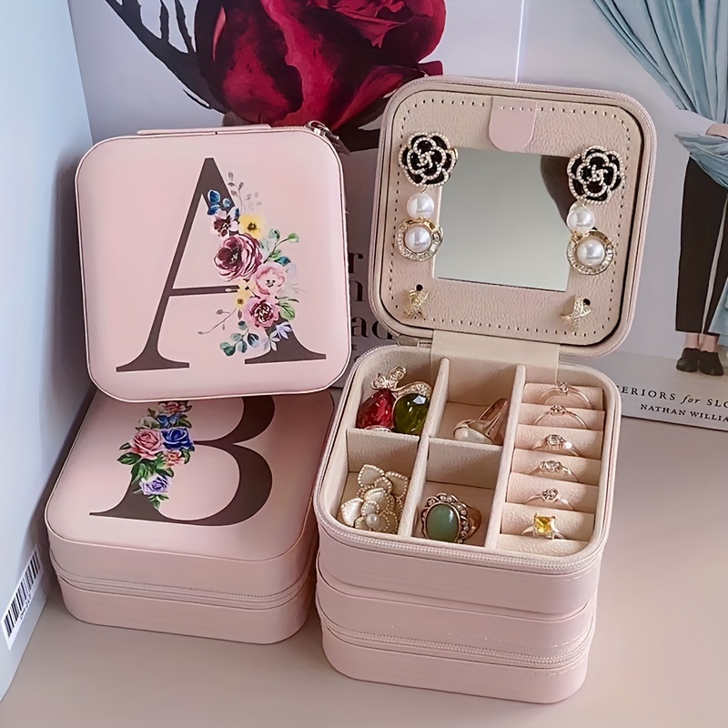 Large-capacity Jewelry Box Organizer With Mirror & Lock, Necklace Ring  Earring Storage Lockable Gift Box - Temu Bahrain