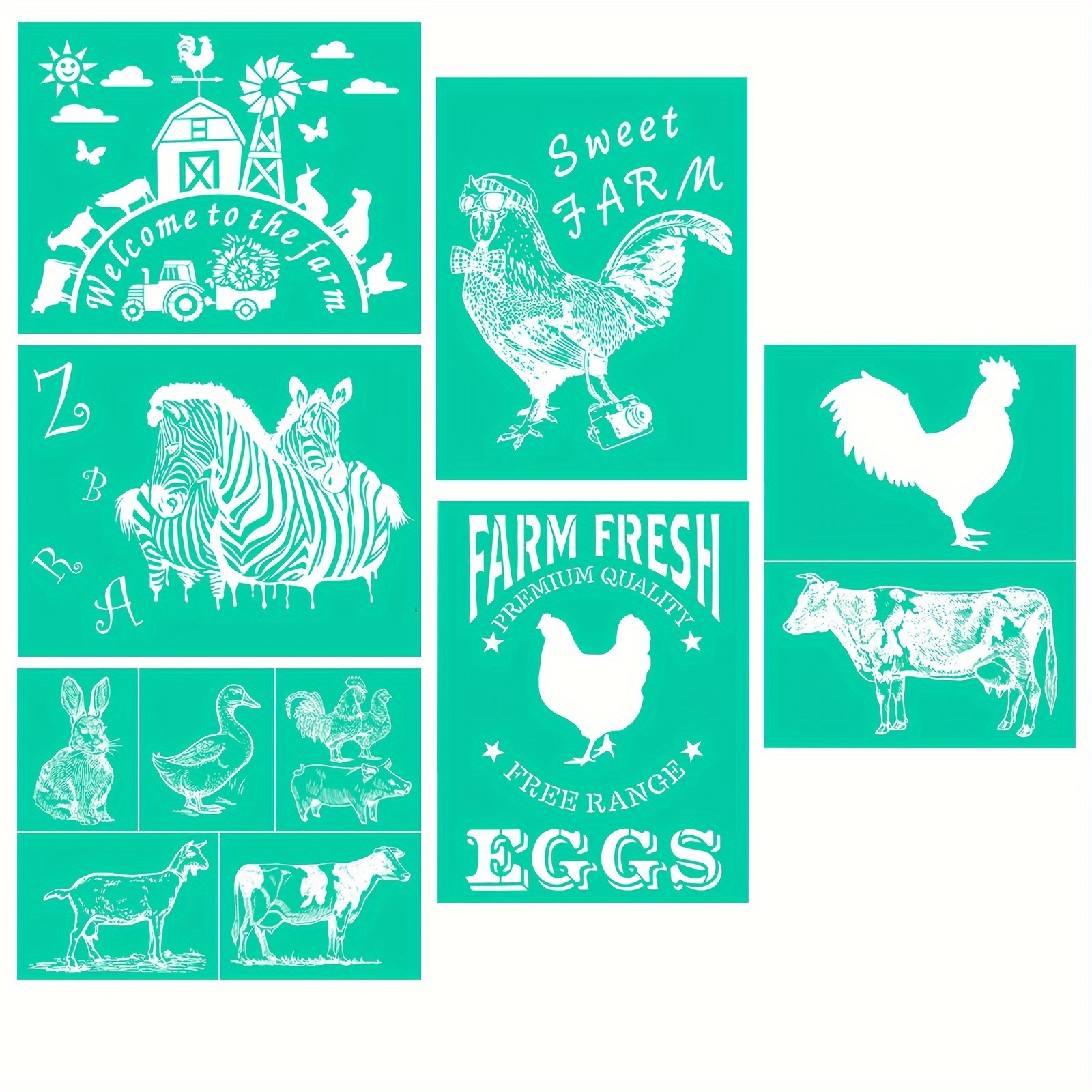 Silk Screen Printing Stencils Zebra Wearing Glasses Chicken - Temu